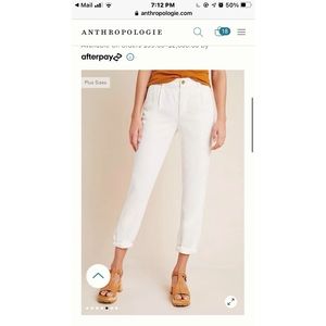 Anthropologie Scout Tapered Pants - White